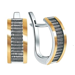 Srebrno - złote kolczyki KOBG645