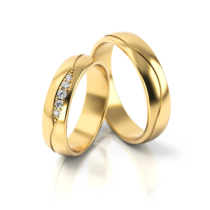 Złote obrączki ślubne 296 ST próba 585 Fala