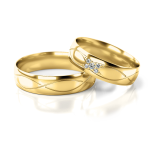 Złote obrączki ślubne 278 ST próba 585 Fala