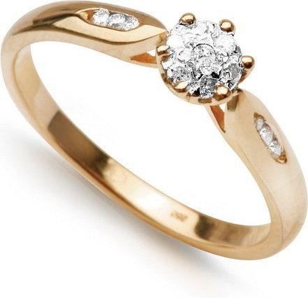 Złoty Pierścionek z Diamentami Verona 3243 0,15 ct