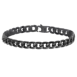 Bransoletka Męska Stalowa Manoki Czarna Pancerka BA850B 
