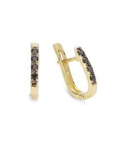 Złote Kolczyki Czarne Diamenty 0,12 ct 382/05 Angielskie