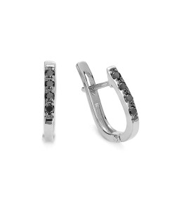 Złote Kolczyki Czarne Diamenty 0,12 ct 382/05 Angielskie 