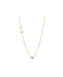 Złoty Naszyjnik z Literką Z i brylantem 0,02ct 