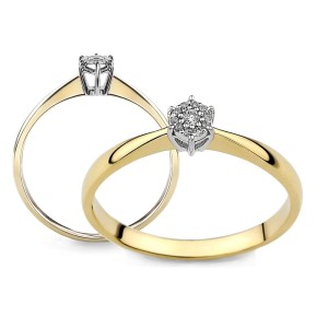 Złoty pierścionek z brylantami  0,05ct 327/05