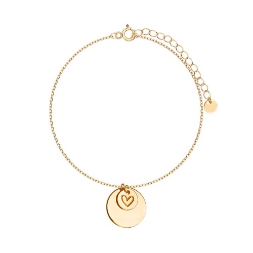 Srebrna Bransoletka Pozłacana Verona B049247 Serce