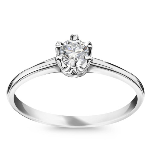 Złoty pierścionek Zaręczynowy z diamentem 0,14ct Verona 1321W2H Julietta