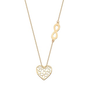 Złoty Naszyjnik Verona CA17708 Serce i nieskończoność