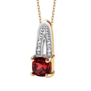 Złota Zawieszka z diamentami i granatem Verona 17615G