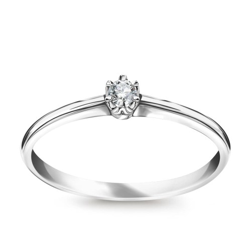Złoty pierścionek Zaręczynowy z diamentem 0,10ct Verona 1321W2H Julietta