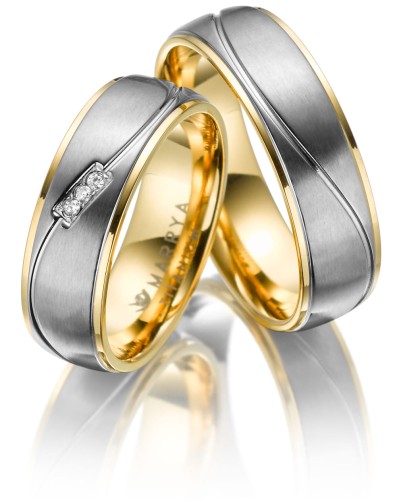 Tytanowe Obrączki Ślubne TI-05 Gold