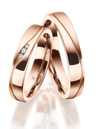 Tytanowe Obrączki Ślubne TI-36 Fala Rose Gold 