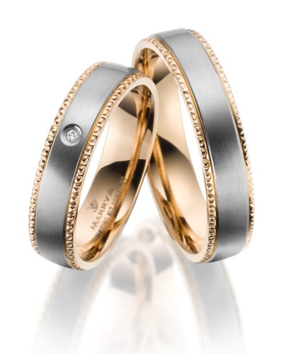 Tytanowe Obrączki Ślubne TI-42 Rose Gold  