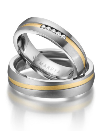 Tytanowe Obrączki Ślubne TI-17 Gold    