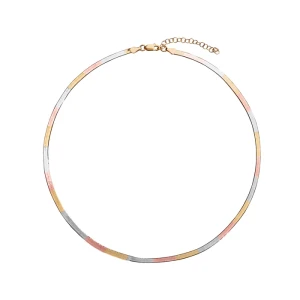 Srebrny naszyjnik pozłacany Verona N051115 Trójkolorowy