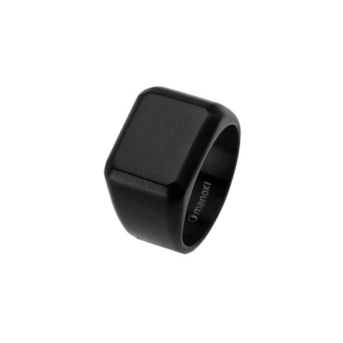 Sygnet Męski Stalowy Czarny PA166B Manoki     