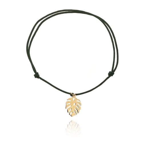 Srebrna bransoletka na sznurku  Złota Monstera 07287263/01
