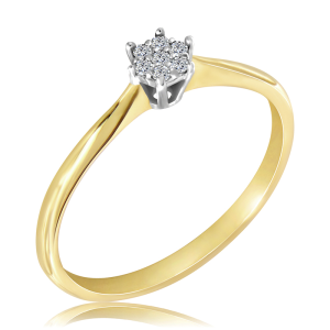 Złoty Pierścionek z diamentami 0,06ct  