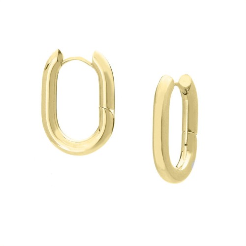 Pozłacane Kolczyki Stalowe Manoki Owalne Koła KA208G