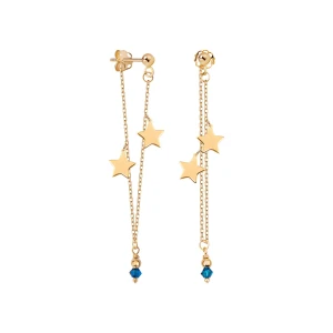 Kolczyki srebrne pozłacane Verona KD51794 Gwiazdy