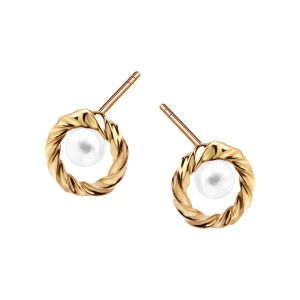 Złote kolczyki  Verona FF19516 z Perłami