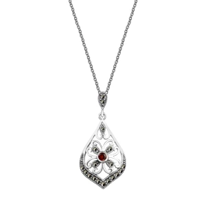 Srebrny Naszyjnik Verona NH53056 Granat