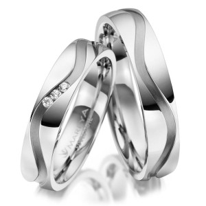 Stalowe Obrączki Ślubne ES-16 Fala