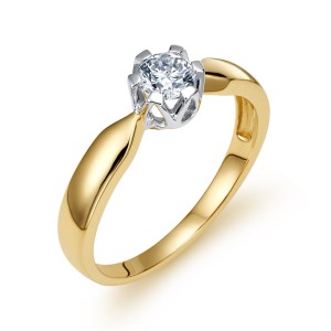 Złoty pierścionek z Brylantem 0,5 ct