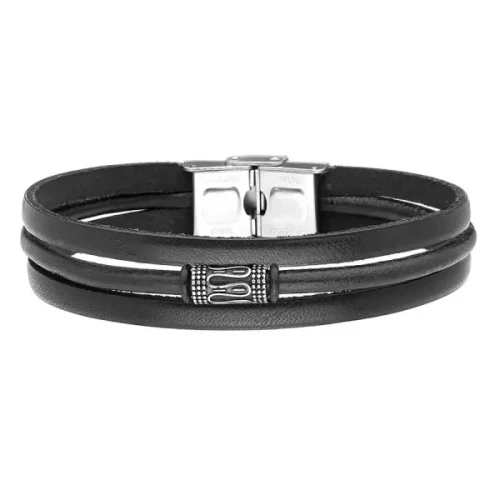 Bransoletka Męska Manoki Skórzana Rockowa BA926B