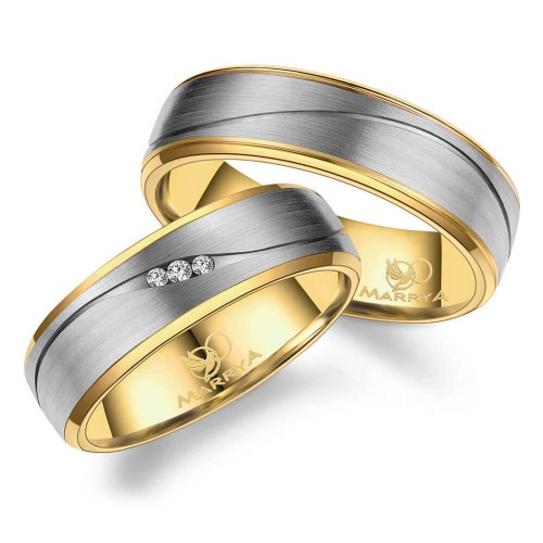 Tytanowe Obrączki Ślubne TI-50 Gold 14K   