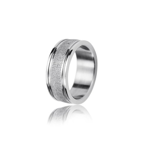 Czarna diamentowana obrączka ze stali szlachetnej Manoki PA020