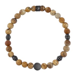 Bransoletka Męska Manoki BA1047A SZARY JASPIS