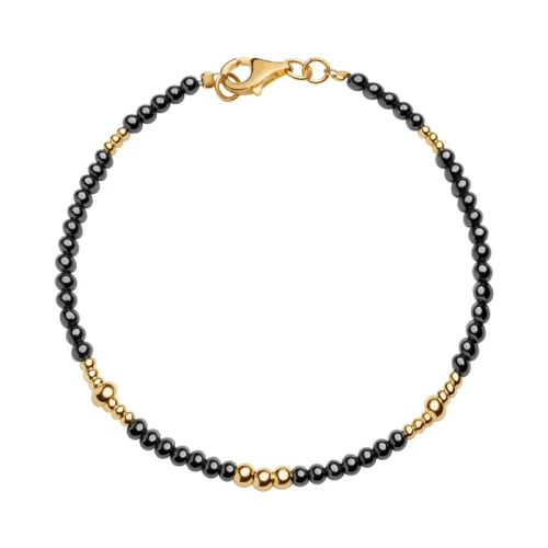 Srebrna pozłacana bransoletka Verona VBQQ535 Z HEMATYTEM