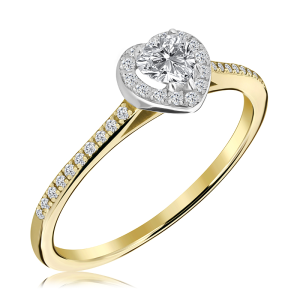 Złoty Pierścionek z diamentami 0,34ct. Serce