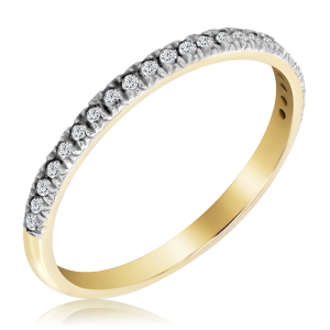Złoty Pierścionek - Obrączka z diamentami 0,23ct