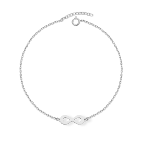 Bransoletka srebrna na nogę 072-0290/90 NIESKOŃCZONOŚĆ