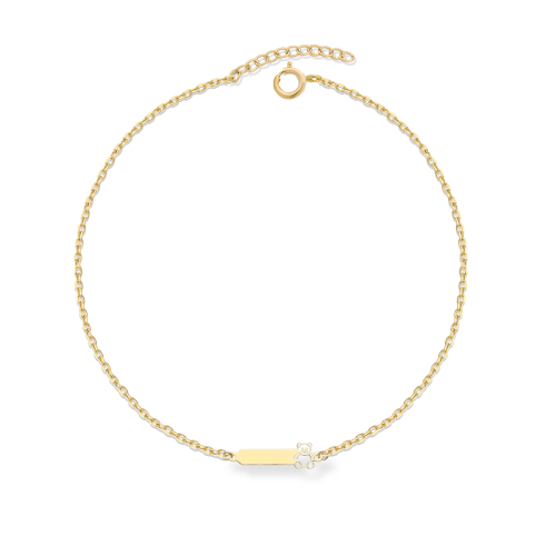 Bransoletka srebrna pozłacana 07280639/03 MIŚ z blaszką