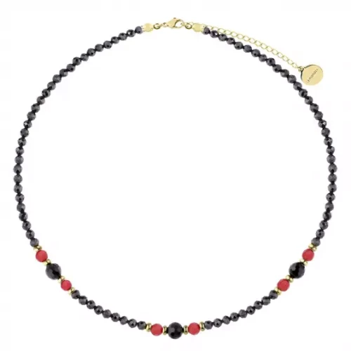 Naszyjnik Pozłacany Manoki WA752GK turmalin i koral