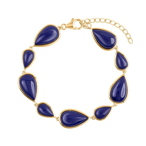 Bransoletka Srebrna Pozłacana Verona BL54349  z lapis lazuli 