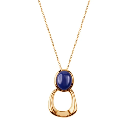 Naszyjnik srebrny pozłacany Verona NL54348 z lapis lazuli