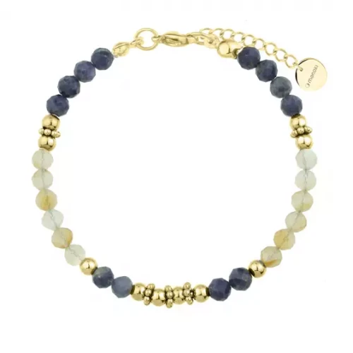 Bransoletka pozłacana Manoki  BA1162GN z cytrynem i szafirem