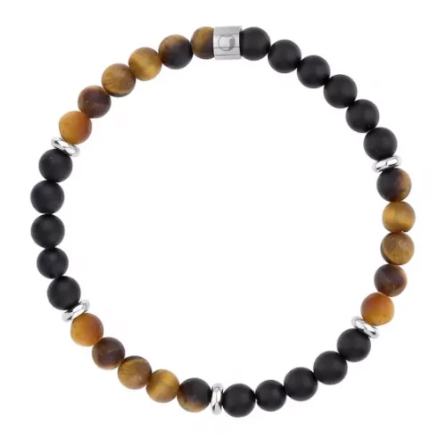 Bransoletka Manoki BA1227BA koraliki z tygrysiego oka i onyksu 