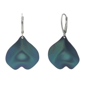 Srebrne Kolczyki z tytanem 07127762/96 Płatek gładki jeans