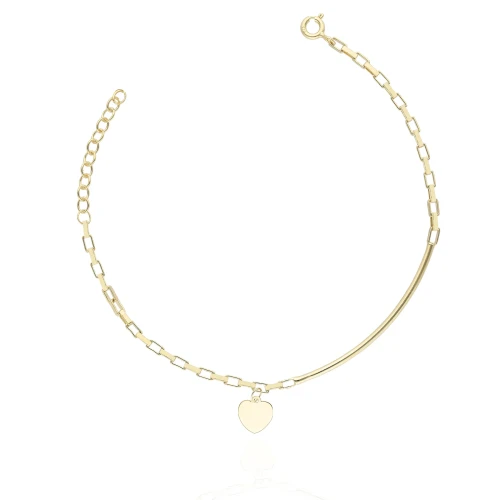 Bransoletka srebrna pozłacana 07280328/00 Łuk i Serce