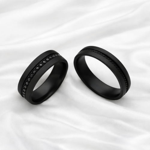 Obrączki Ślubne z Karbonu i Stali CA-01