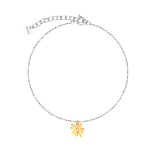 Bransoletka Srebrna pozłacana Verona BS55801 z pozłacaną koniczynką