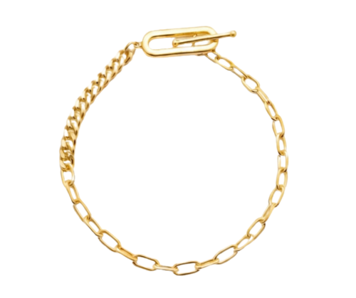 Bransoletka Srebrna pozłacana Verona BS54886 zozdobnym zapięciem