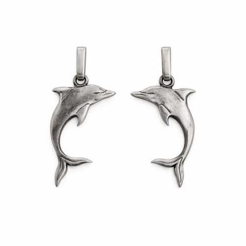 Srebrne kolczyki ORKO064 DELFIN