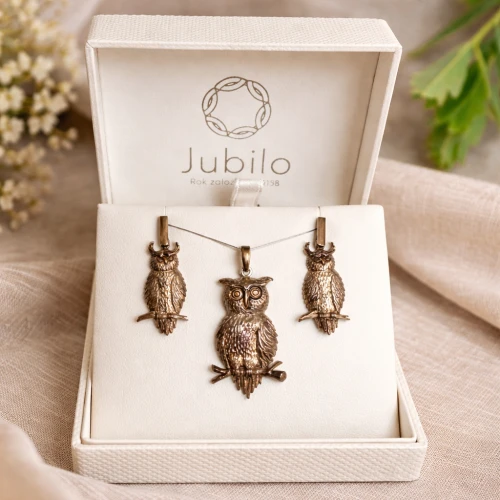 zestaw SOWA kolczyki + zawieszka