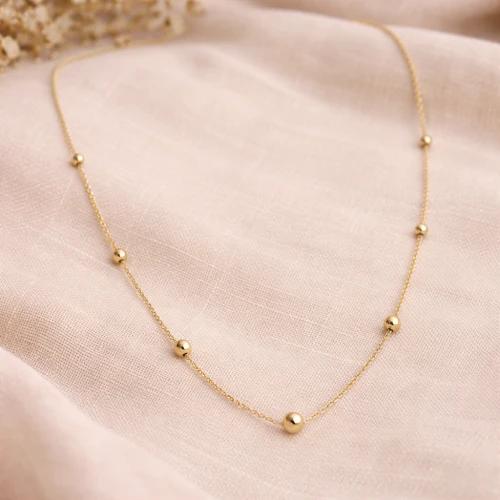 Złoty naszyjnik NAEK5102 ZŁOTE KULECZKI